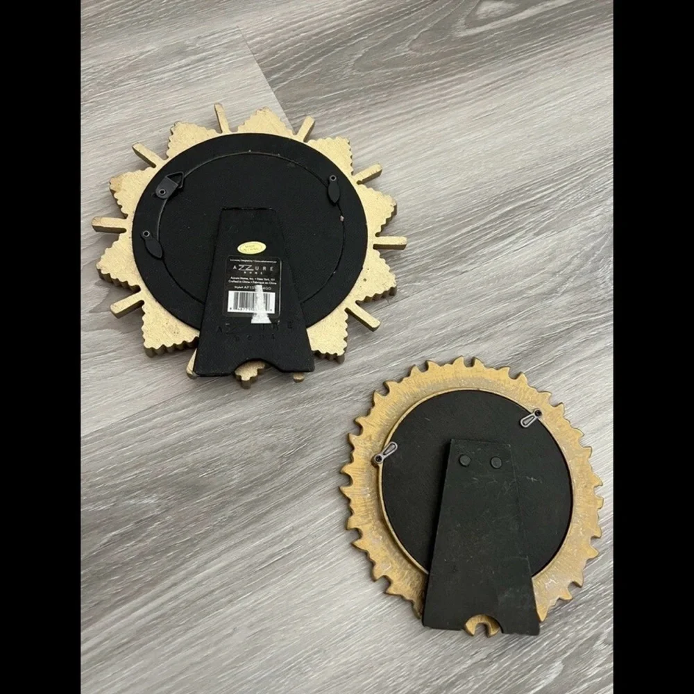 Set of 2 Gold Sunburst Small Wall Decor Picture Frames
